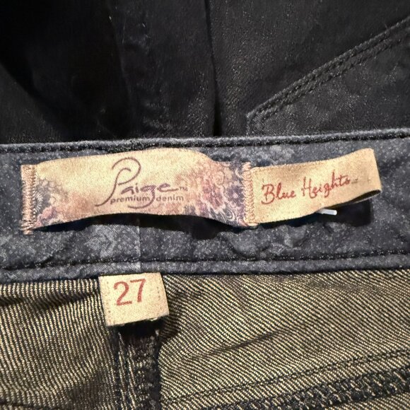 PAIGE Blue Heights | Very Dark Denim | Sz 27 | Straight Leg | Low Rise | Y2K - Picture 10 of 11